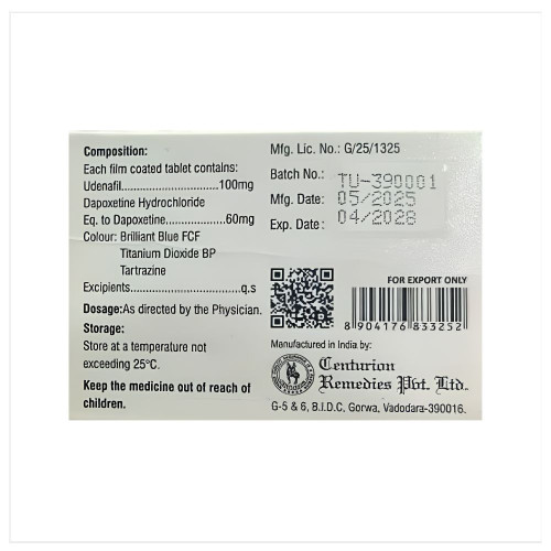유다포스D 100mg 60mg 유데나필+다폭세틴 Udaforce D